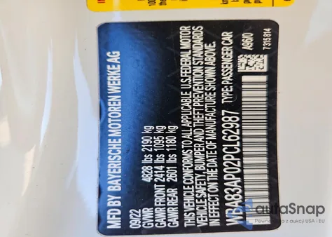 2023 BMW M440I from USA, damaged, VIN WBA83AP02PCL62987